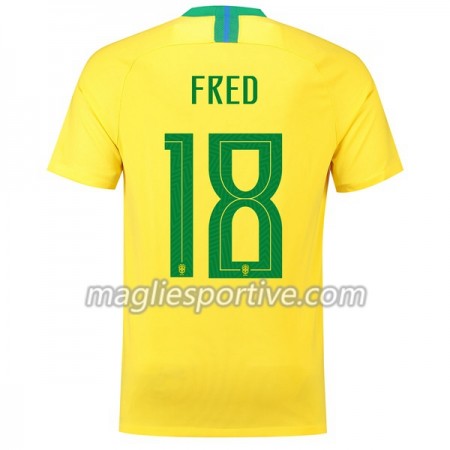 Completo Calcio Brasile Fred 18 Divisa Prima Mondiali 2018